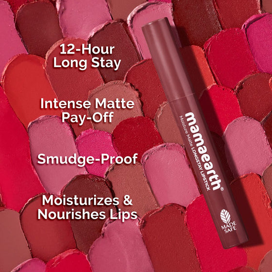 Moisture Matte LongStay Lipstick with Vitamin E & Avocado - 2g | Amber Rose