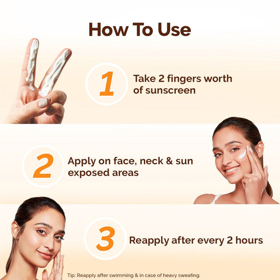 How to use Ultra Light Indian Sunscreen SPF 50 steps