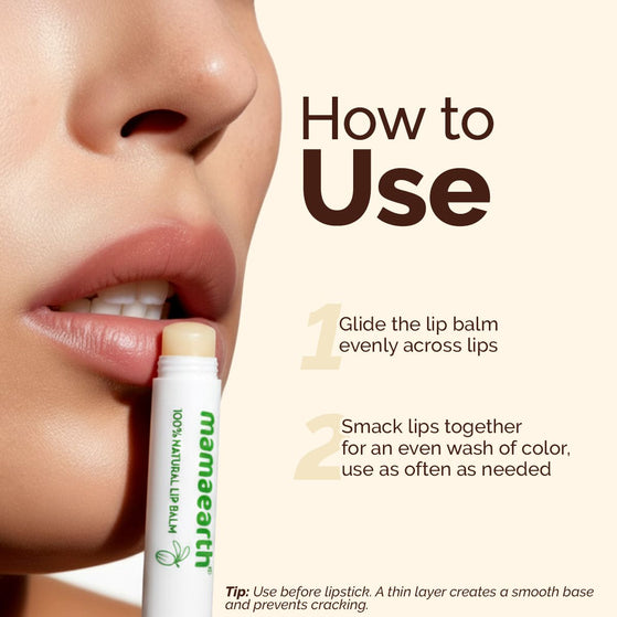 Nourishing 100% Natural Lip Balm with Shea Butter & Vitamin E - 4g