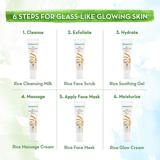 Rice Facial Kit With Rice Water & Niacinamide for Glass Skin - 60 g