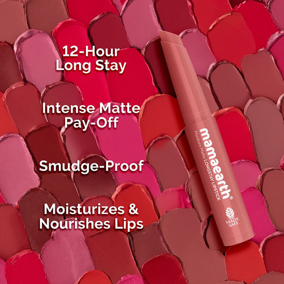 Moisture Matte Longstay Mini Lipstick- 0.7 g | Bubblegum Nude - 0.7 g