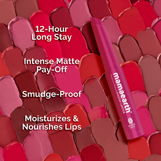 Moisture Matte Longstay Mini Lipstick- 0.7 g | Berrylicious Magenta- 0.7 g
