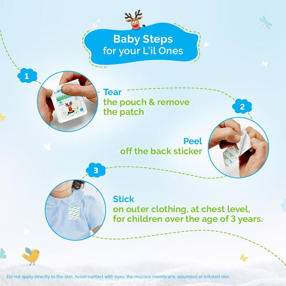 Baby 100% Natural Breathe Easy Vapour Patches with Eucalyptus Oil & Peppermint Oil - 5 pcs