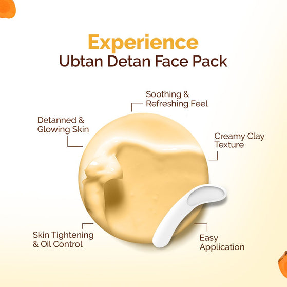 Ubtan Detan Face Pack with Turmeric & Saffron for Normal to Oily Skin - 200 g