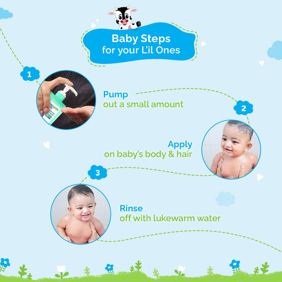 Baby steps Milky Soft range head to toe wash routine