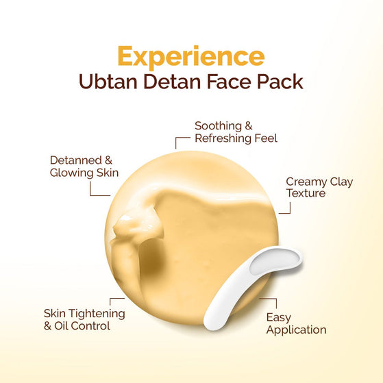 Ubtan Detan Face Pack with Turmeric & Saffron for Normal to Oily Skin - 100 g