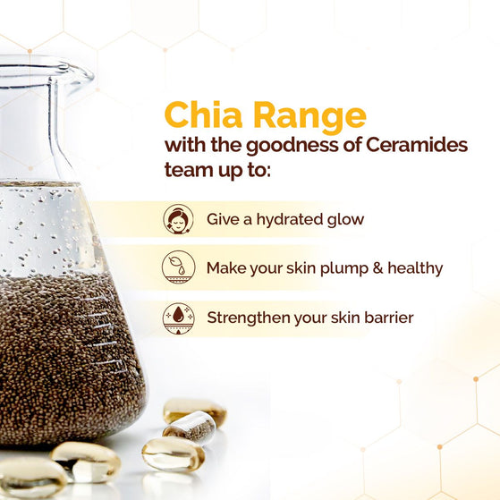 Chia Seed Ceramides range gives hydrated glow skin barrier