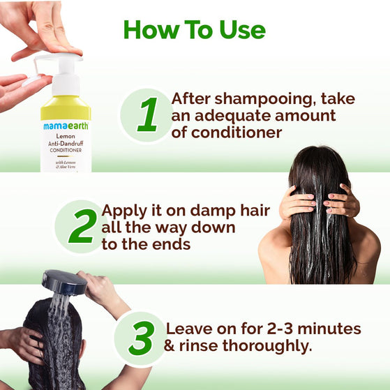 Lemon Anti-Dandruff Conditioner with Lemon & Aloe Vera for Itchy & Flaky Scalp - 250 ml