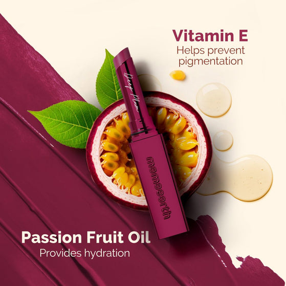 Luxe Matte Long Stay Lipstick with Passion Fruit Oil & Vitamin E -2g | Deep Plum