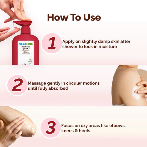 Beetroot Hydraful Body Lotion with Beetroot & Hyaluronic Acid & for Natural Pink Glow - 400 ml