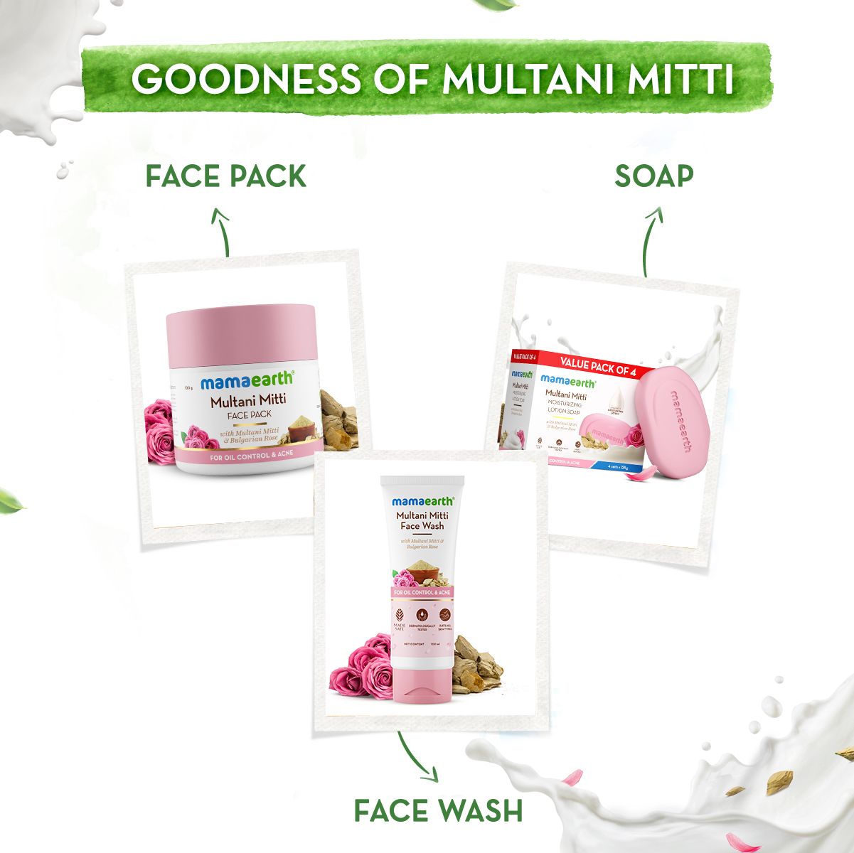 Multani Mitti Moisturizing Lotion Soap (Value Pack of 4) - 125 g X 4