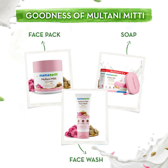 Multani Mitti Moisturizing Lotion Soap (3 + 1 Free) (125g x 4)