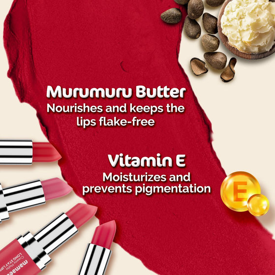 Creamy Matte Long Stay Lipstick with Murumuru Butter and Vitamin E - 4.2g | Mauve Bloom