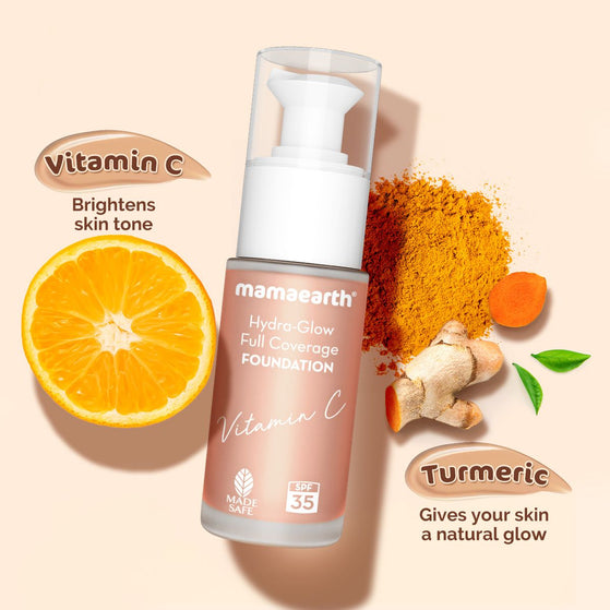 Hydra-Glow Full Coverage Foundation With Vitamin C & Turmeric - 30 ml | Ivory Glow