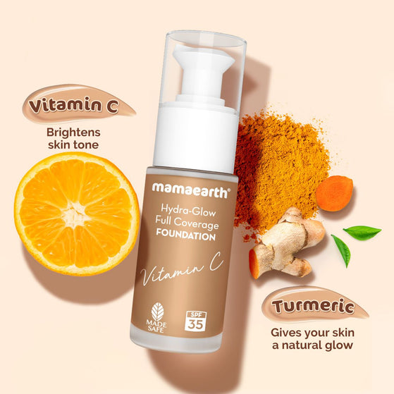 Hydra-Glow Full Coverage Foundation With Vitamin C & Turmeric - 30 ml | Nude Glow