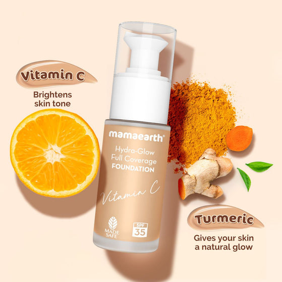 Hydra-Glow Full Coverage Foundation With Vitamin C & Turmeric - 30 ml | Beige Glow