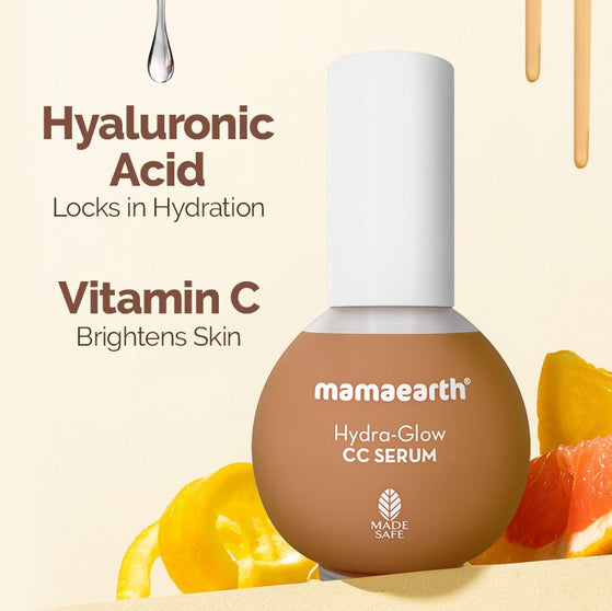 Mamaearth Hydra-Glow CC Serum with Vitamin C & Hyaluronic Acid - Honey -  30 ml