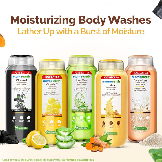 Ubtan Moisturizing Body Wash with Turmeric & Saffron for Tan Removal - 250 ml + 25 ml Extra