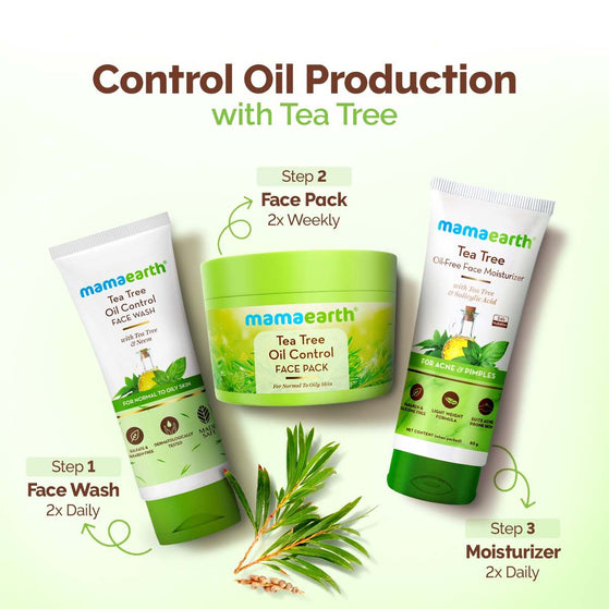 Tea Tree Oil Control Face Pack with Tea Tree & Salicylic Acid for Normal to Oily Skin - 200 g