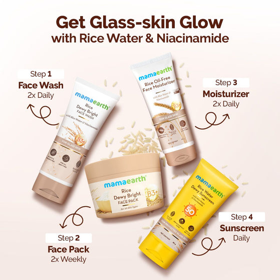 Rice Dewy Bright Face Pack with Rice Water & Niacinamide for For Glass Skin - 200 g