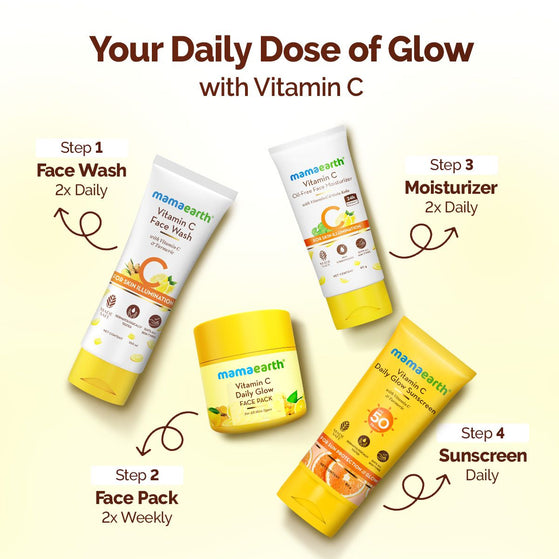 Vitamin C Daily Glow Face Pack with Vitamin C & Turmeric for Illuminating Skin - 100 g