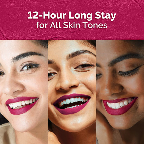 Moisture Matte Longstay Mini Lipstick- 0.7 g | Berrylicious Magenta- 0.7 g
