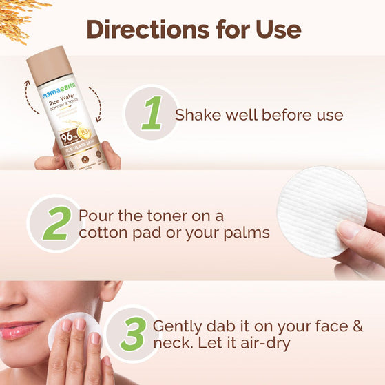 Rice Water Dewy Face Toner with 96% Pure Rice Water Extract & 4% Niacinamide for Glass Skin - 150 ml