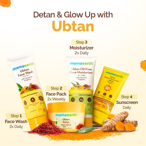 Ubtan Detan Face Pack with Turmeric & Saffron for Normal to Oily Skin - 200 g