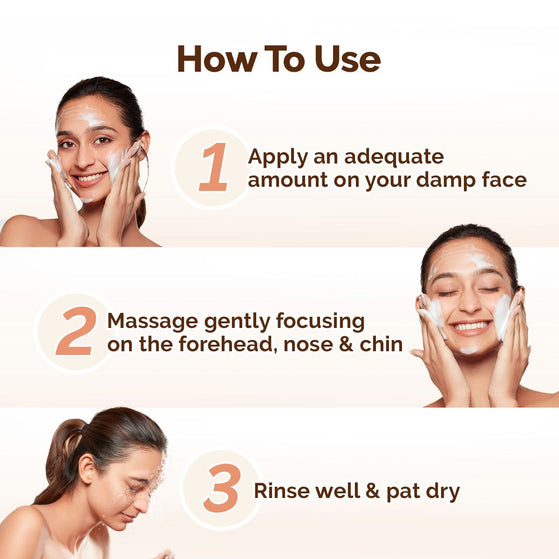 Chia oil-free face wash how to use steps
