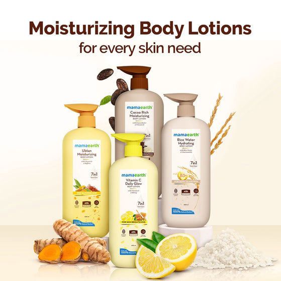 Mamaearth Vitamin C Daily Glow Body Lotion For Skin Brightening 400 ml (Pack of 2)