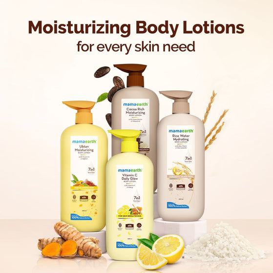 Mamaearth Rice Water Hydrating Body Lotion with Rice Water & Niacinamide for Dewy Glass Skin - 400 ml