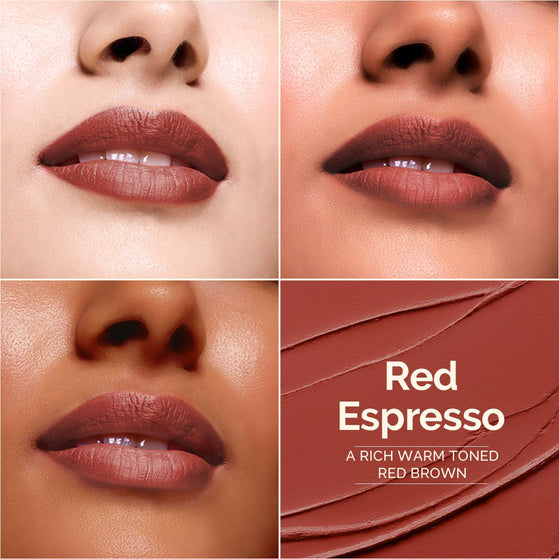 Luxe Matte Long Stay Lipstick with Passion Fruit Oil & Vitamin E -2g | Red Espresso