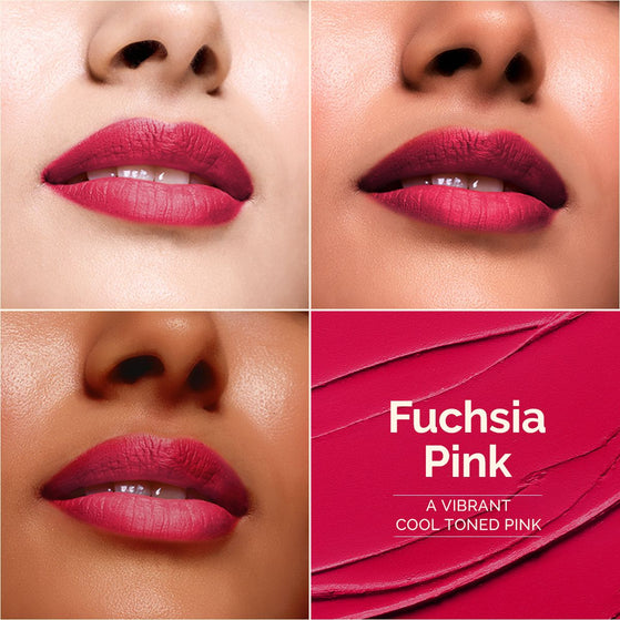Luxe Matte Long Stay Lipstick with Passion Fruit Oil & Vitamin E -2g | Fuchsia Pink