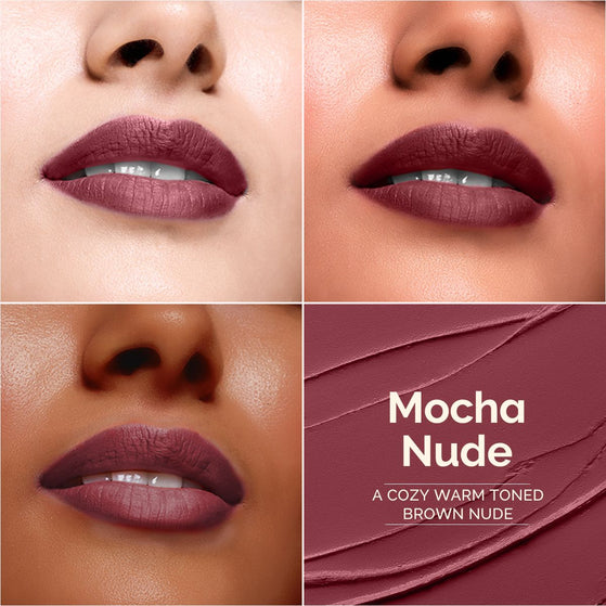 Luxe Matte Long Stay Lipstick with Passion Fruit Oil & Vitamin E -2g | Mocha Nude