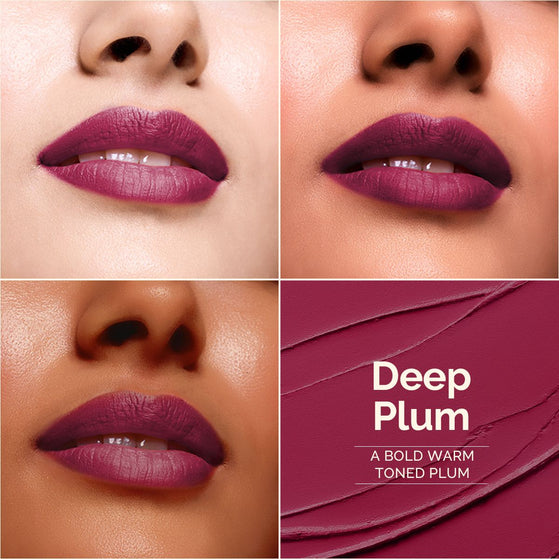 Luxe Matte Long Stay Lipstick with Passion Fruit Oil & Vitamin E -2g | Deep Plum