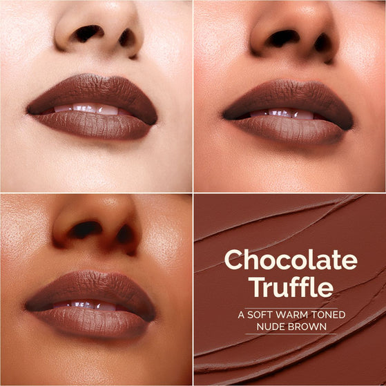Luxe Matte Long Stay Lipstick with Passion Fruit Oil & Vitamin E -2g | Chocolate Truffle