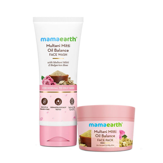 Mamaearth Multani Mitti Oil Control Combo with with Multani Mitti & Bulgarian Rose for Oil Control