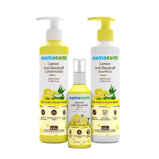Complete Anti-Dandruff Care Kit with Lemon & Aloe Vera for Dandruff & Itch-Free Scalp