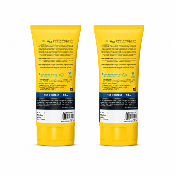 Aqua Glow Hydrating Sunscreen Gel with Himalayan Thermal Water and Hyaluronic Acid - 50 g (Pack of 2)