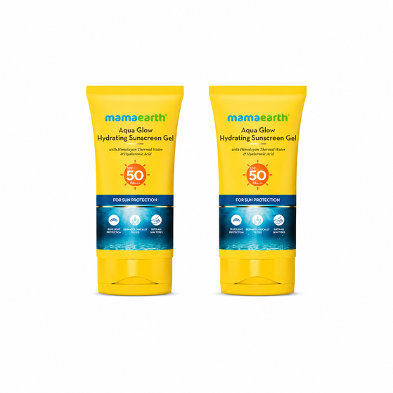 Aqua Glow Hydrating Sunscreen Gel with Himalayan Thermal Water and Hyaluronic Acid - 50 g (Pack of 2)