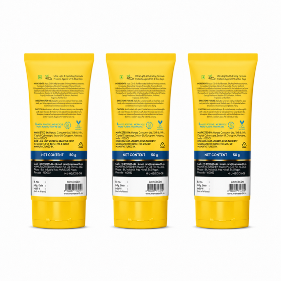 Aqua Glow Hydrating Sunscreen Gel with Himalayan Thermal Water and Hyaluronic Acid - 50 g (Pack of 3)