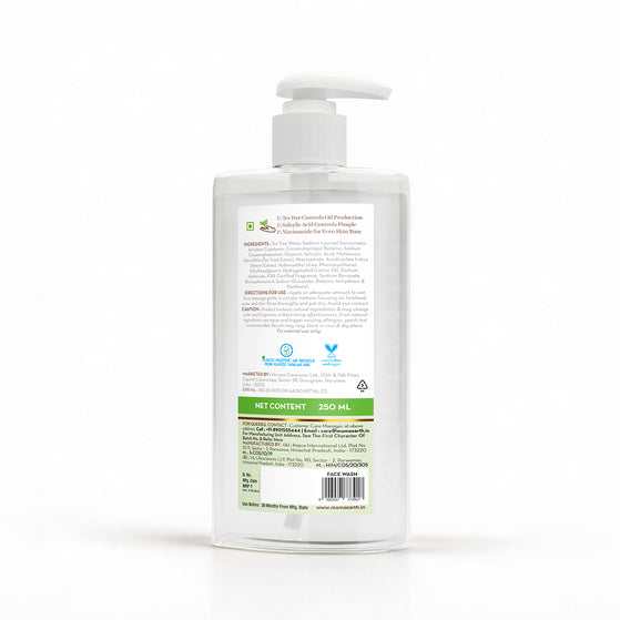 Tea Tree Pimple Control Face Wash with Tea Tree & Salicylic for Oily & Acne-Prone Skin - 250ml