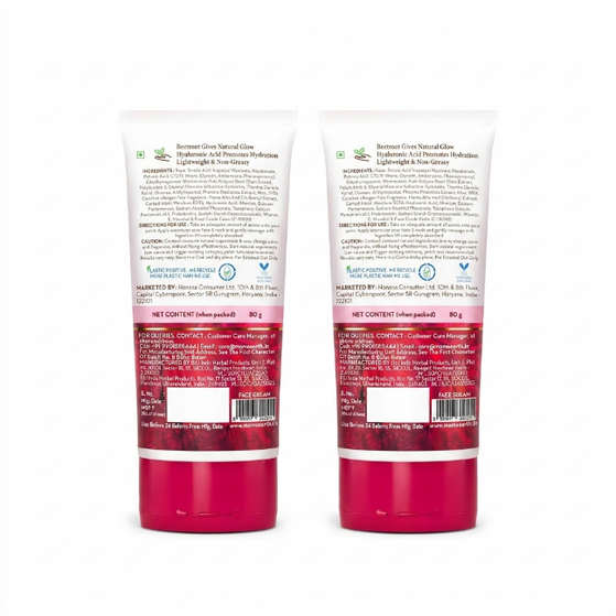 Beetroot Daily Glow Face Cream With Beetroot & Hyaluronic Acid - 80 g (Pack of 2)