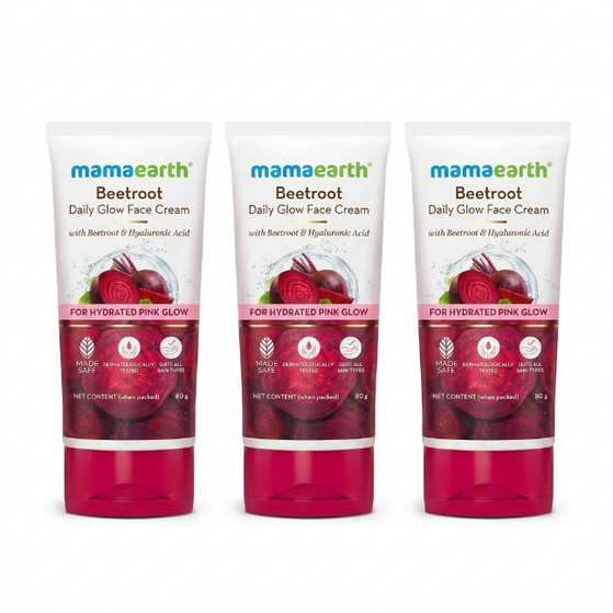 Beetroot Daily Glow Face Cream With Beetroot & Hyaluronic Acid - 80 g (Pack of 3)