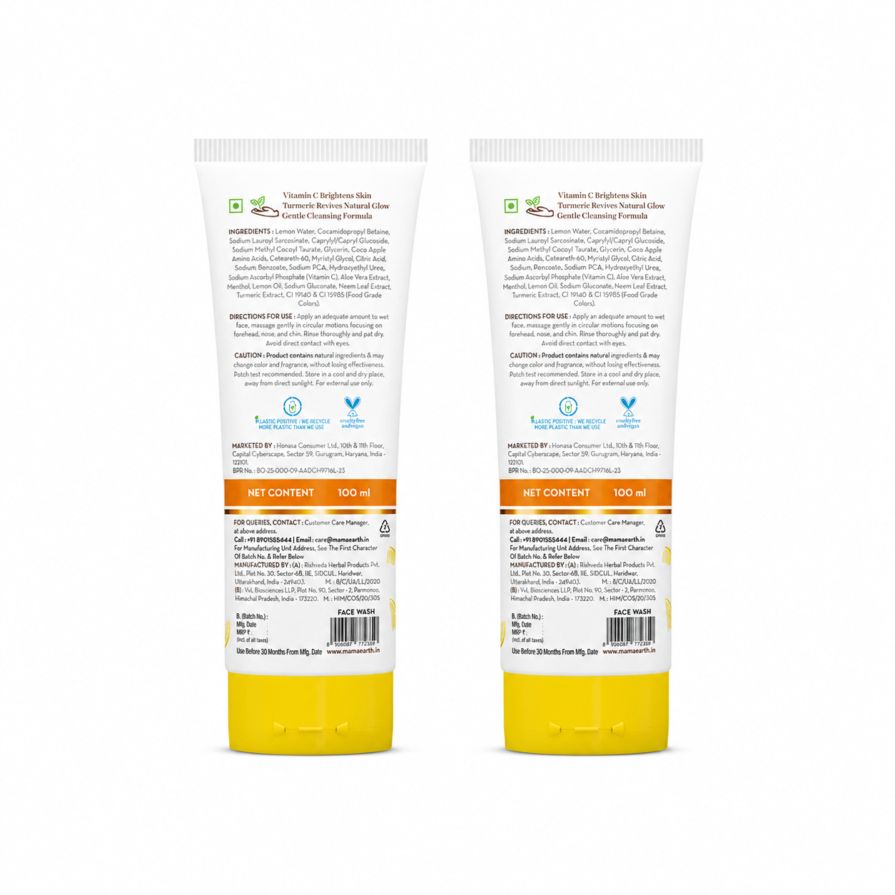 Vitamin C Face Wash with Vitamin C and Turmeric for Skin Illumination – Pack Of 2