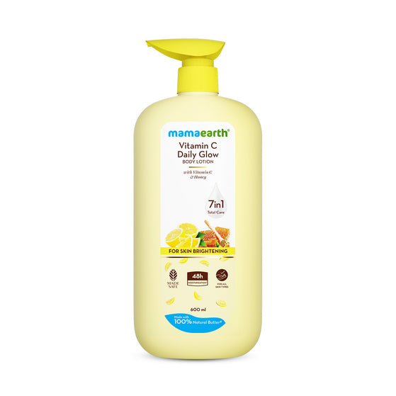 Mamaearth Vitamin C Daily Glow Body Lotion with Vitamin C & Honey for Skin Brightening - 600 ml
