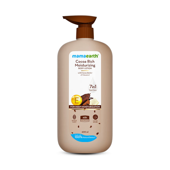 Mamaearth Cocoa Rich Moisturizing Body Lotion with Cocoa Butter & Vitamin E for Deep Moisturization - 600 ml