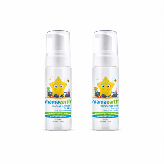 Foaming Face Wash For Kids With Aloe Vera & Coconut For Gentle Cleansing- 150 ml (Pack of 2)