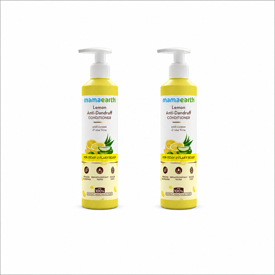 Lemon Anti-Dandruff Conditioner with Lemon & Aloe Vera for Itchy & Flaky Scalp - 250 ml (Pack of 2)