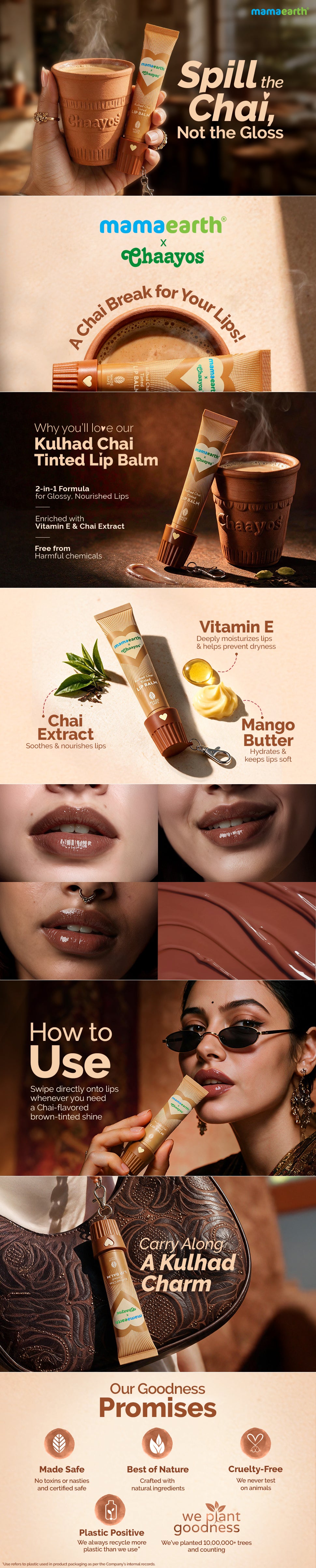 Mamaearth X Chaayos Kulhad Chai Tinted Lip Balm